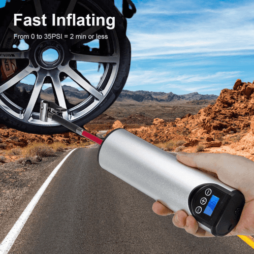 Portable air pump cordless tire inflator air compressor for cars.